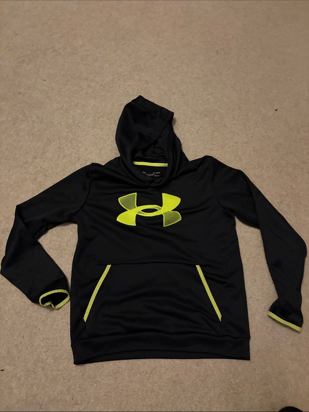 Under Armour Black Hoodie with Neon Lime Logo